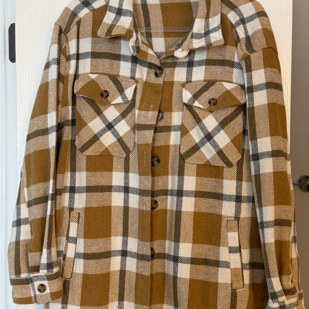 Stylish Plaid Women's Utility Jacket